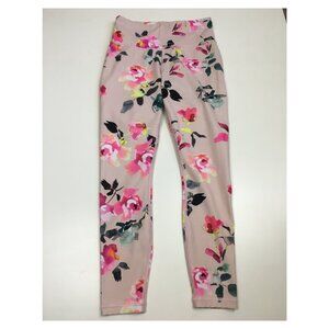 ATHLETA High Waist Light Pink Multi-Color Rose Print Elation 7/8 Tight Legging